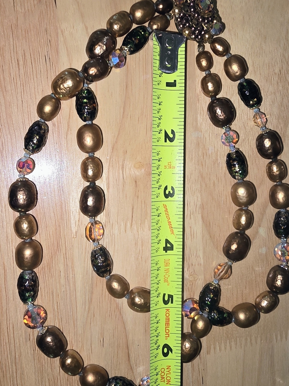 Gold and Black Beaded Double Strand Necklace - Picture 2 of 6
